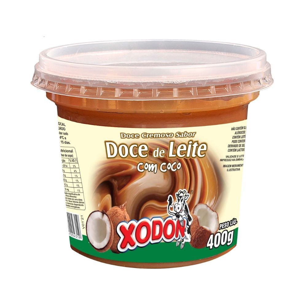 Doce cremoso sabor doce de leite com coco   400g