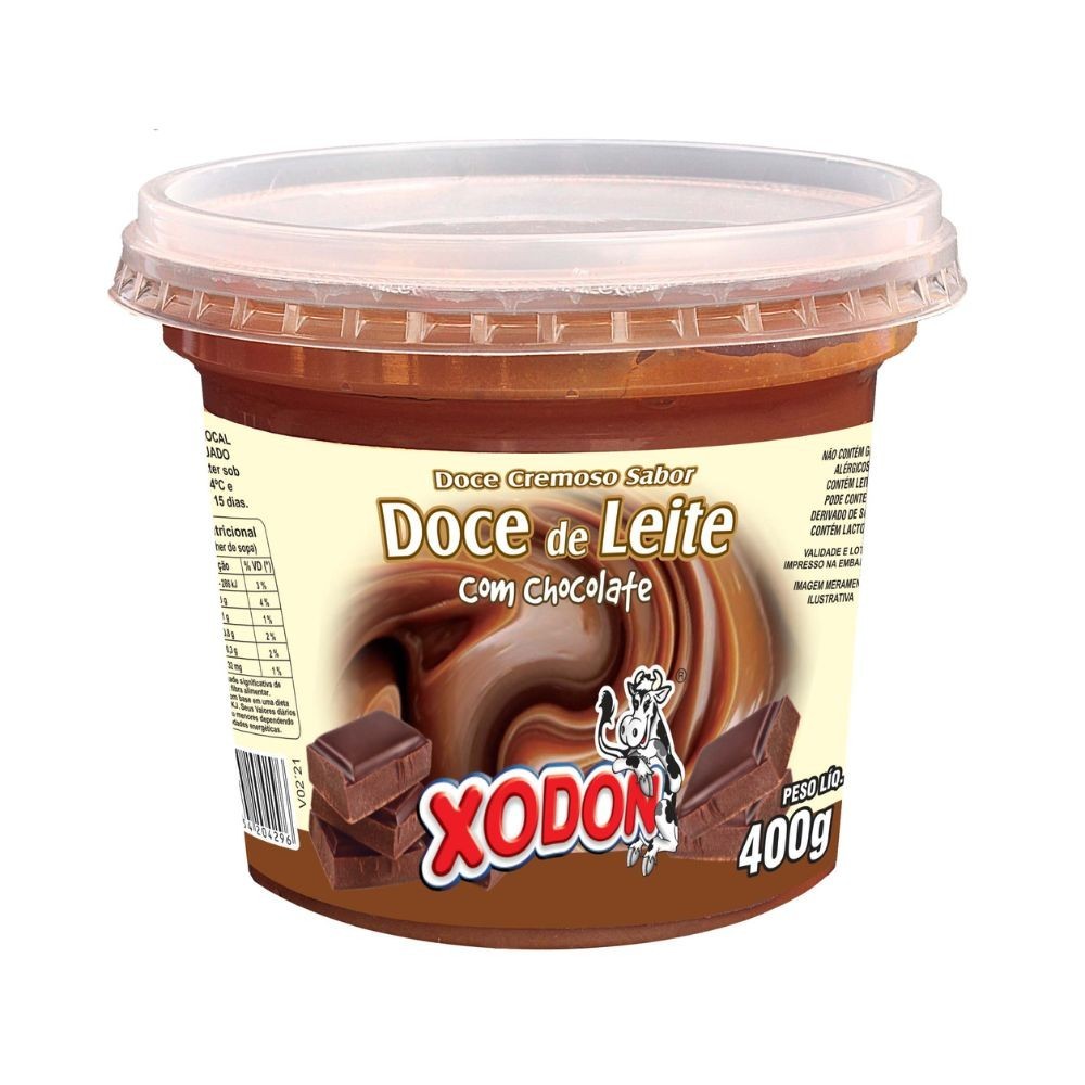 Doce cremoso sabor doce de leite com chocolate  400g